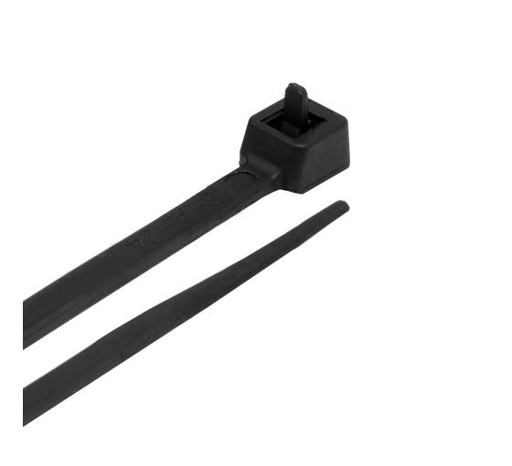 100 pcs 4,8 x 200 mm cable ties black reusable