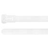 100 pcs 7,6 x 200 mm cable ties white reusable