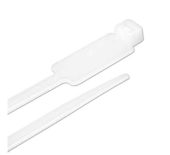 100 pcs 4,8 x 300 mm cable ties with labeling field white