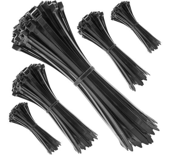 500 Stück Set Kabelbinder wiederverwendbar schwarz versch. Längen (Set 3)