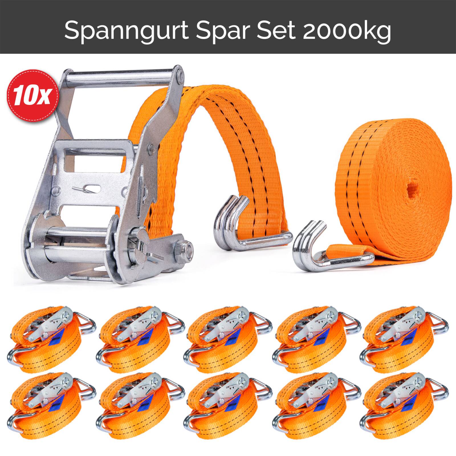 Spanngurt Spar Set 2000kg - Industrie PLANET GmbH - www.industrie, 53,00 €